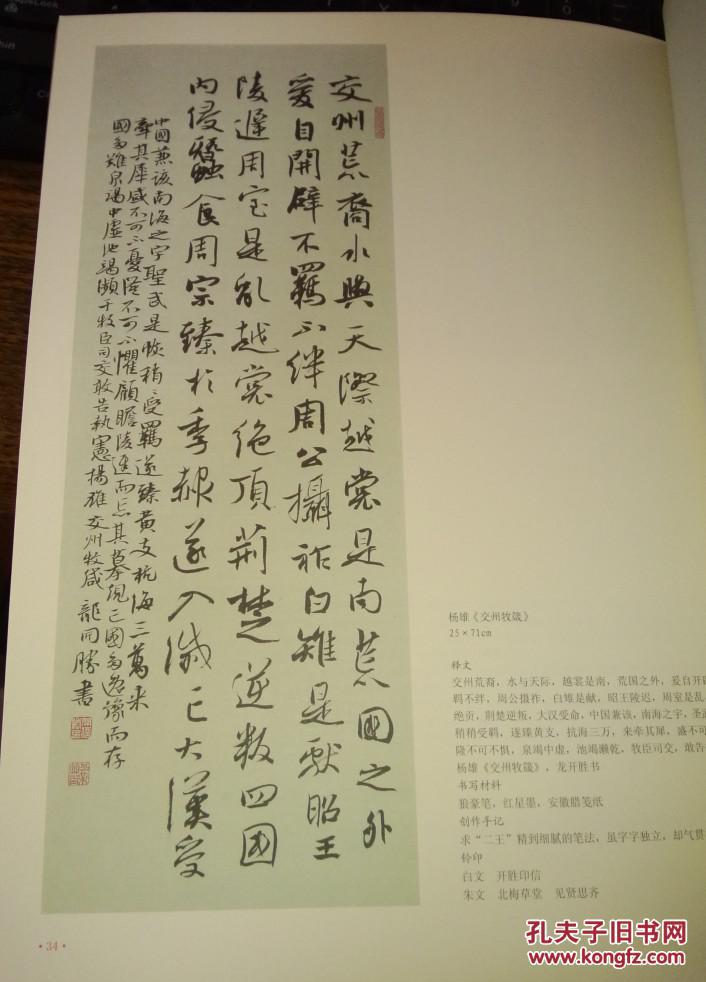 正版 中国当代著名书法家系列 龙开胜书法作品选