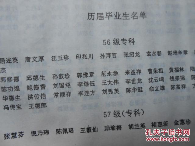【图】上海师范大学校友名录(体育系)1956-19