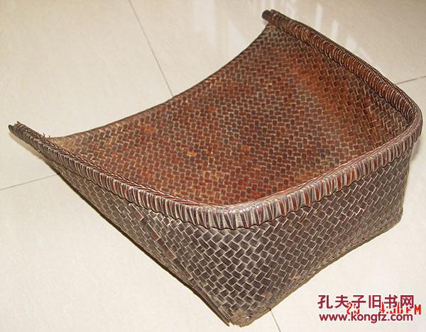 清代 竹文化 竹艺 竹编茶箕 安化当地制茶工具(长30cm