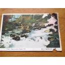 民国明信片1张 日本日光市风景老照片 华严瀑布上流 日本印刷