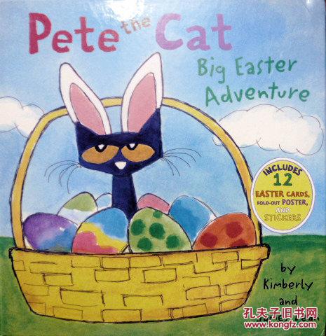 英文原版 少儿绘本 pete the cat: big easter adventure 皮特猫(内附