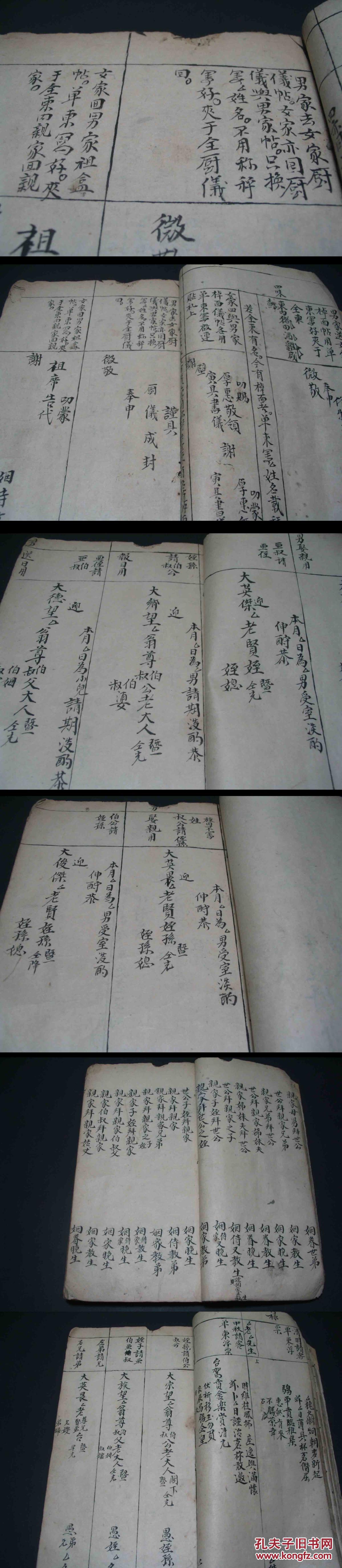 礼仪,礼制,风俗贴式——手抄本 清馆阁体 书法字不错 研究清末时期