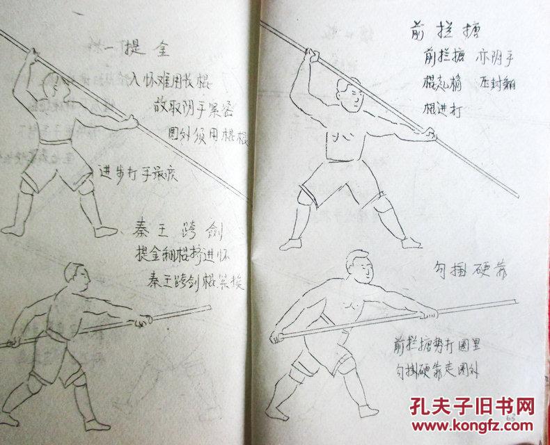 少林棍法图说(油印本 附大量演示图例)