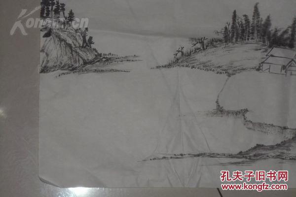 一幅特别精彩画面精美的风景画---树木 河水等等