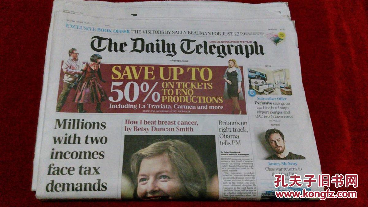 The Daily Telegraph,reuters the daily telegraph 每日电讯报 2015/01/17 星期六 外文报纸(图1)
