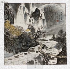 艺术评论家,画家甄彦设色山水国画