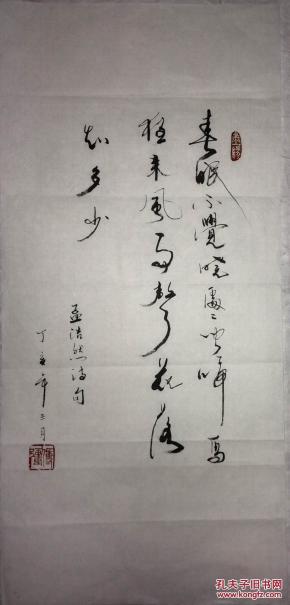 手书真迹书法:傅强草书孟浩然诗句(2)