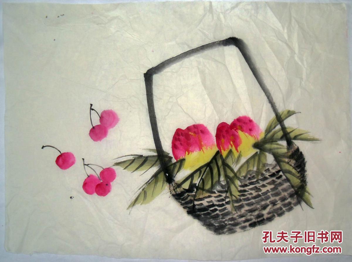 手绘真迹国画:无款《果篮》