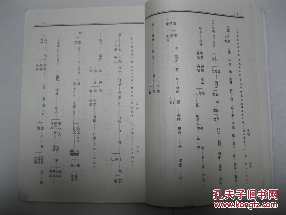 世系图包括:大禹至袭阳公;春至羽辉;景至荣国;田关杜营支系;西岳庙沟