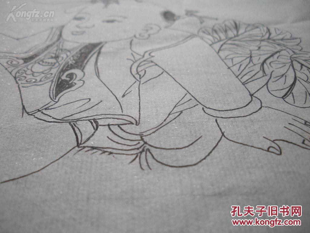28)杨柳青年画 宣纸手绘画稿一张(绝非印刷品)