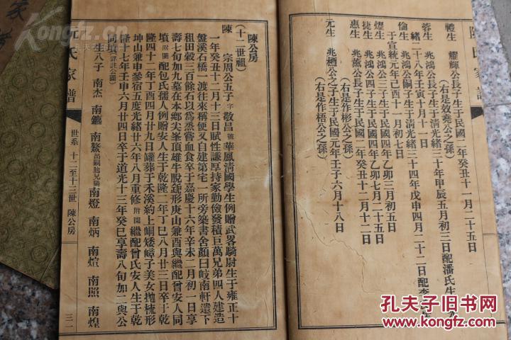 清代【阮氏家谱】3本 木刻线装珍版