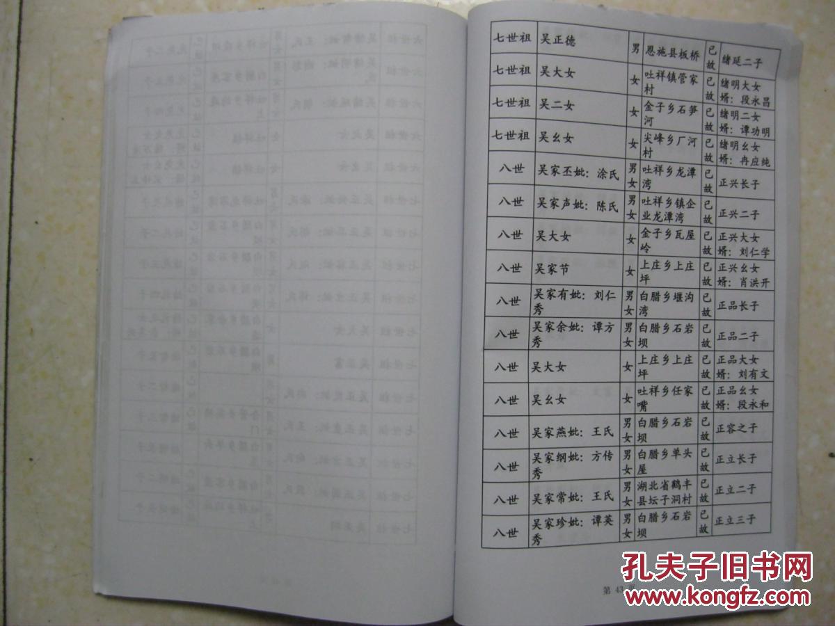 吴氏族谱(奉节县吴氏宗谱)