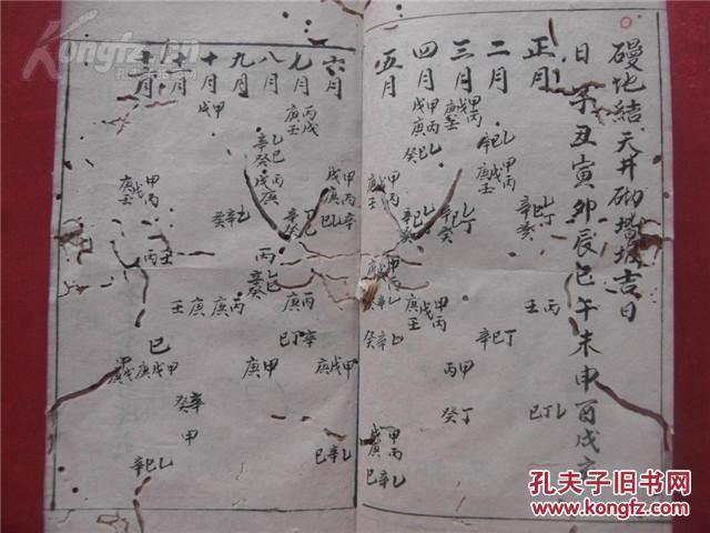 清代抄本占书《大同周堂嫁娶秘诀》一册全 有虫蛀 32页