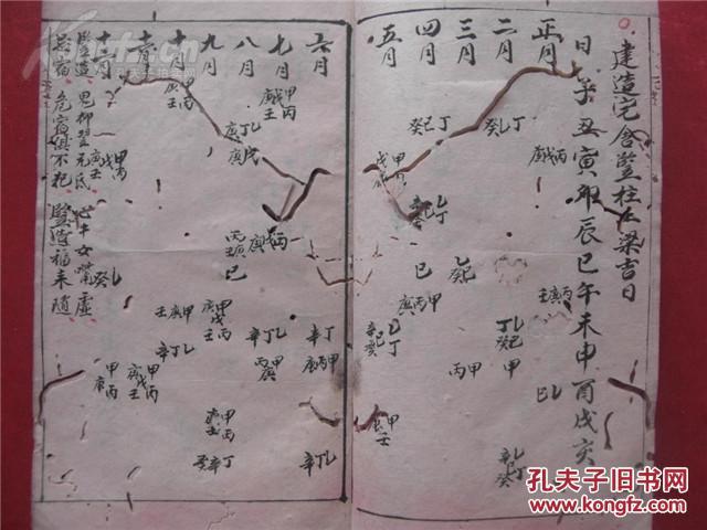 清代抄本占书《大同周堂嫁娶秘诀》一册全 有虫蛀 32页