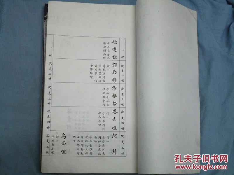 民国满族老家谱《吉林他塔喇氏家谱》两册 民国手写墓