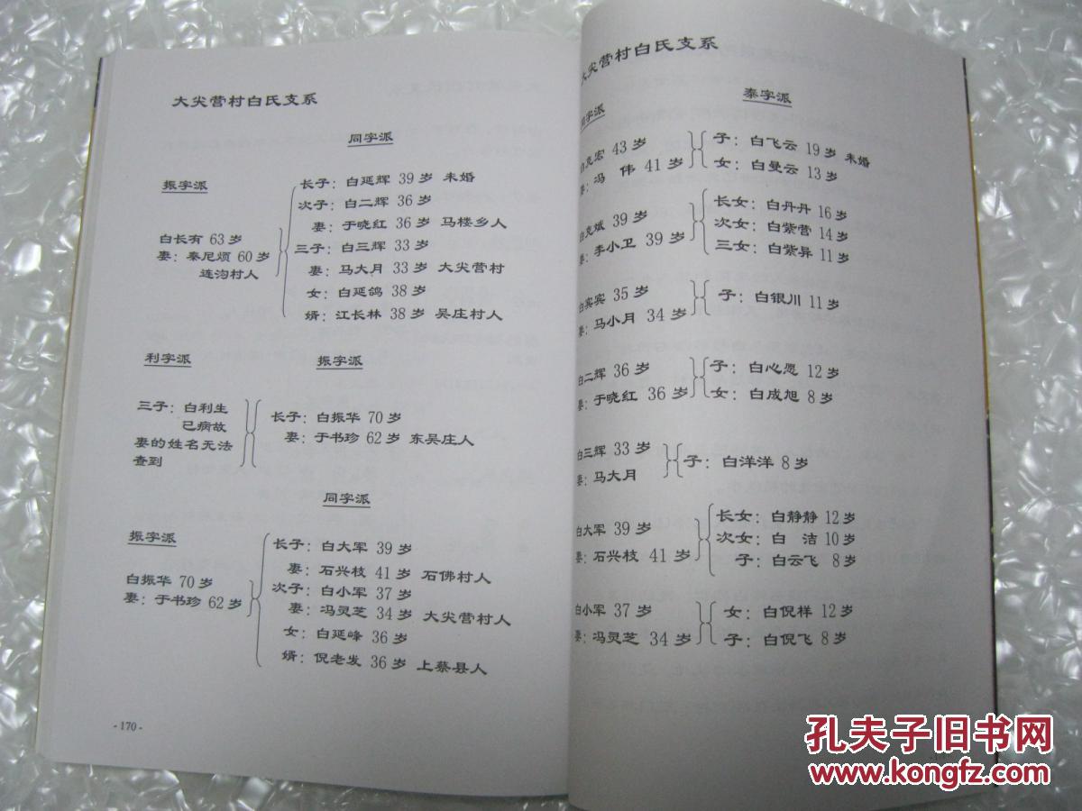白村白氏家谱(河南省鲁山县一带.先祖自明洪武十三年由湖北省枣阳县白