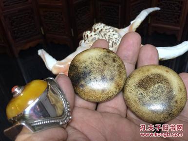清代民国 老包浆鹿角盘手玩