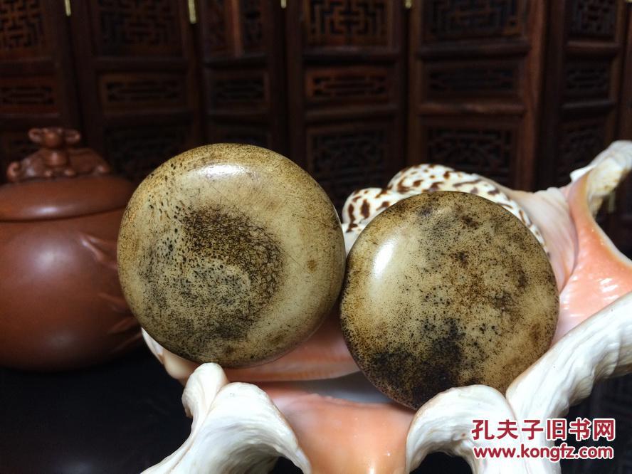 清代民国 老包浆鹿角盘手玩