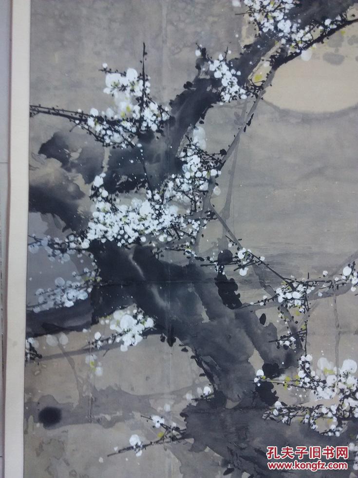武汉著名画家程生达精品巨幅大中堂白梅图