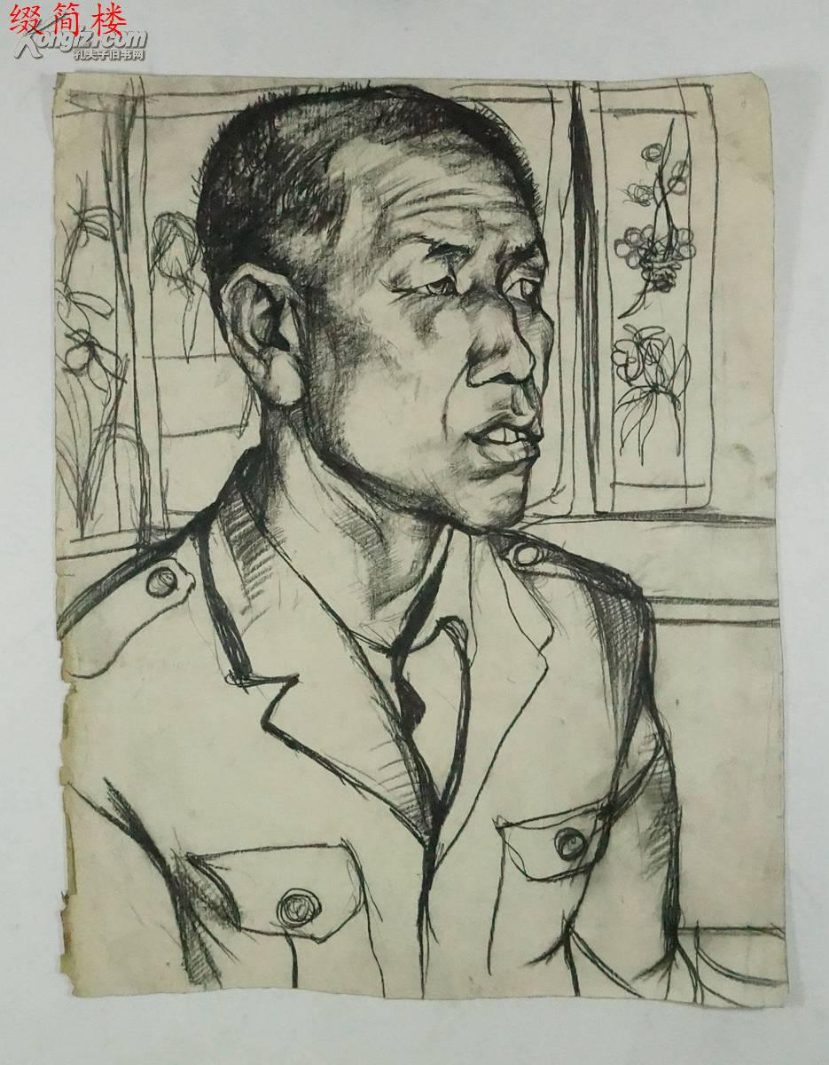 jvzd15011480金鸿钧之子,当代著名工笔画家 金瑞(1973-)"军人"人物