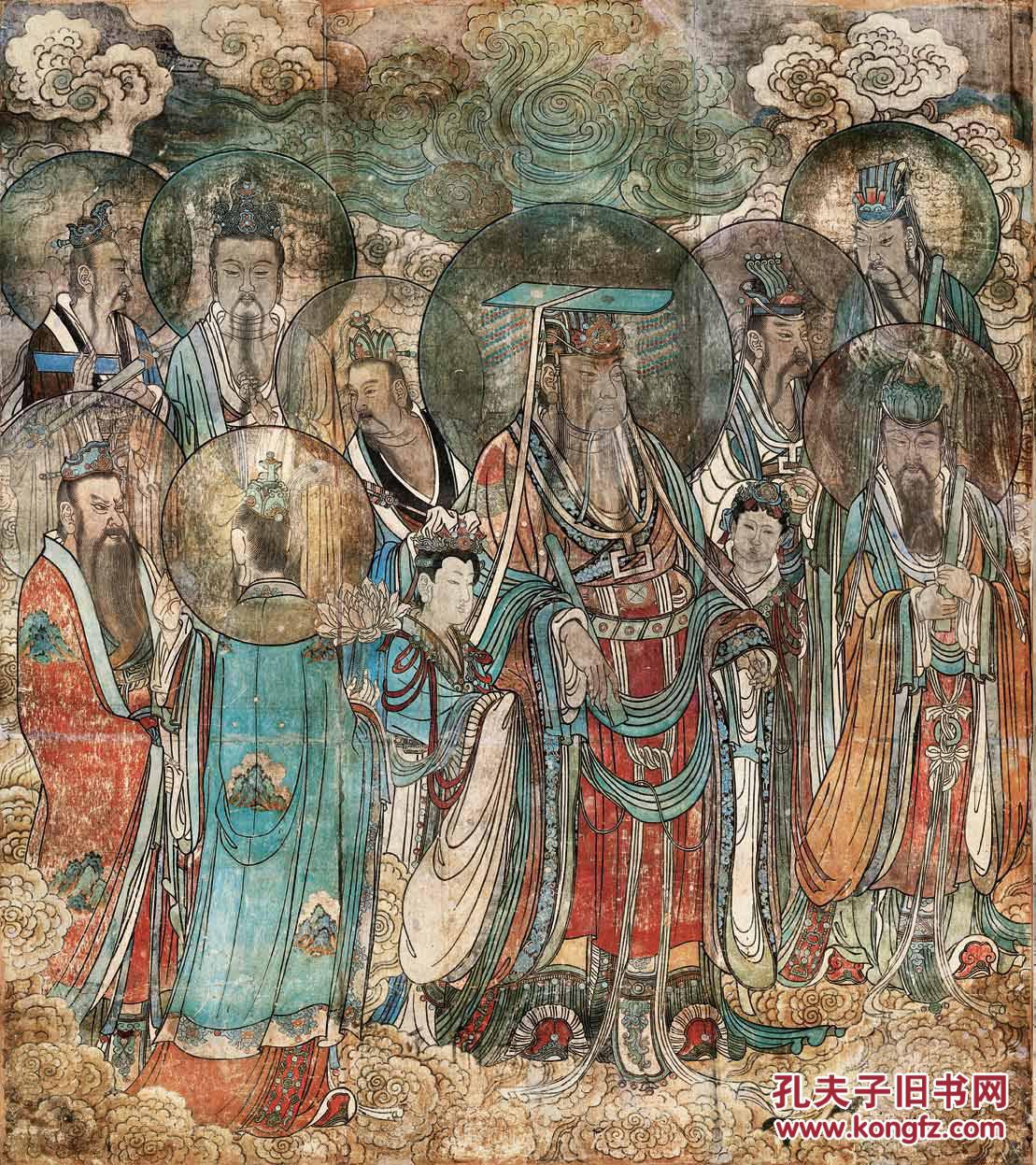 唐-永乐宫壁画总-原貌-副本44x744z高仿真水墨复制品 名人字画 装饰