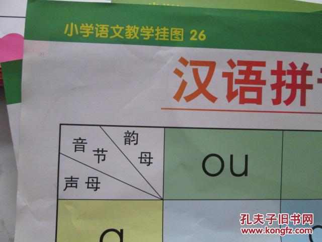 小学语文教学挂图(26):汉语拼音常用音节表(6)(尺寸:75x52厘米).