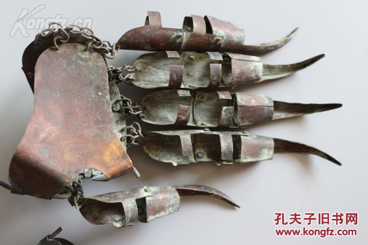 古时兵器 一对铁手套