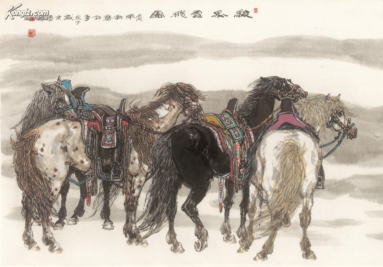 中国著名画家许勇---骏马云飞 拍品编号:16951345