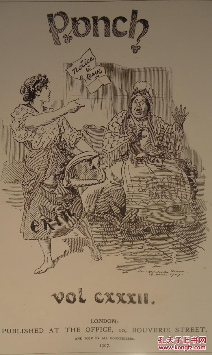 1907年(1-12月) punch《笨拙》漫画杂志 珍贵1版1印 社会主义的威胁