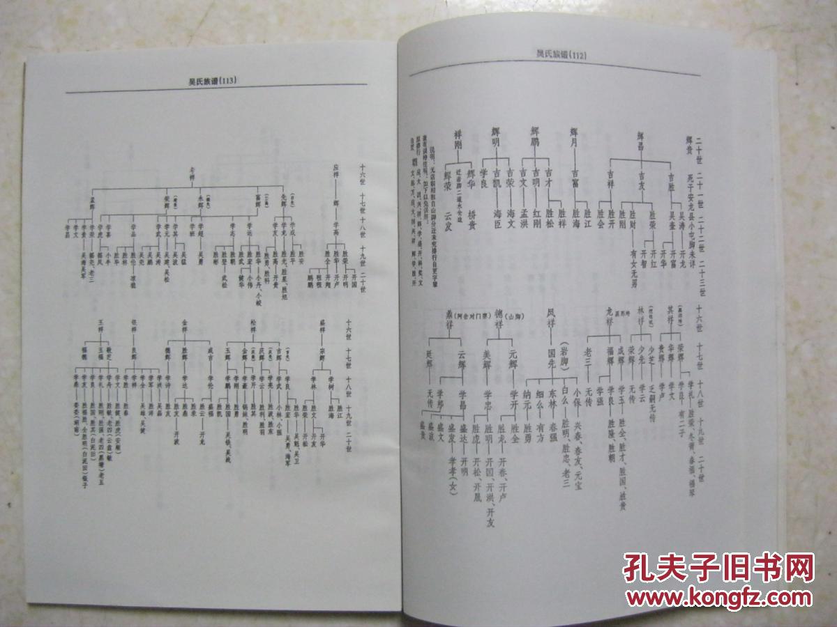 吴氏族谱(公元二〇〇二年壬午岁续修,增补,校正合订录