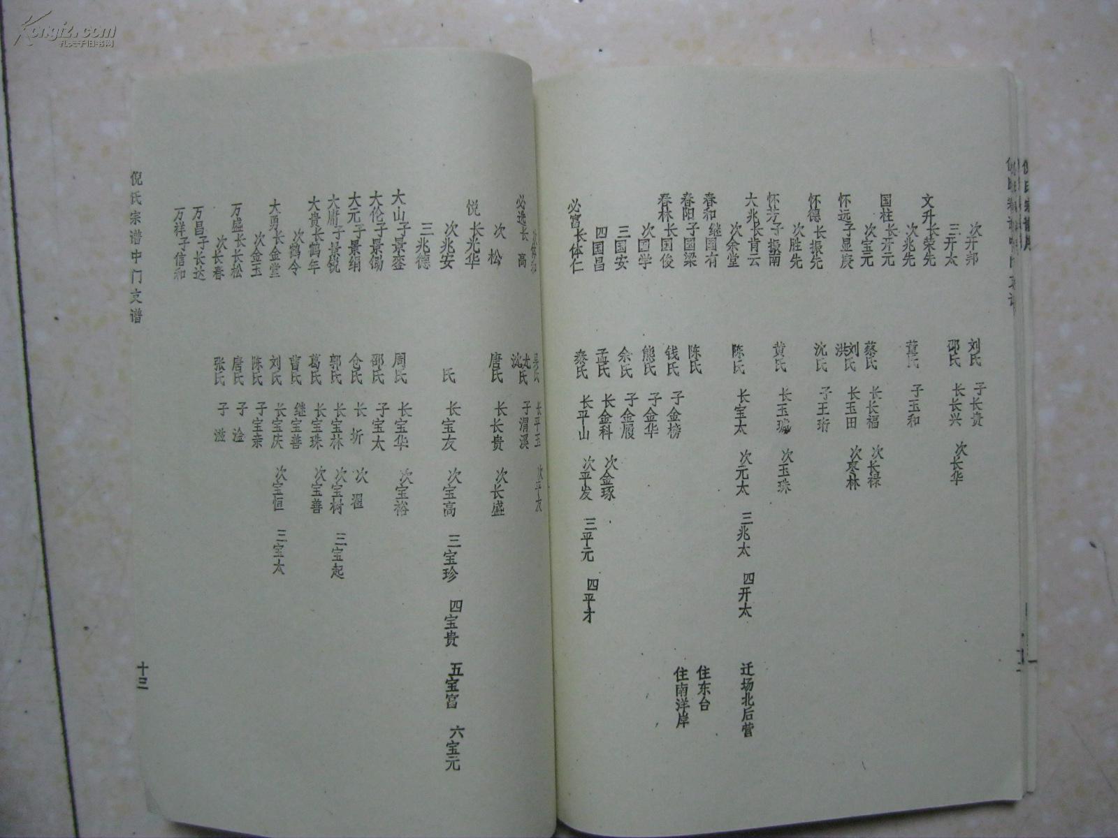 倪氏宗谱(存4册,即:总序;中门;中门支谱,序;西门支谱.
