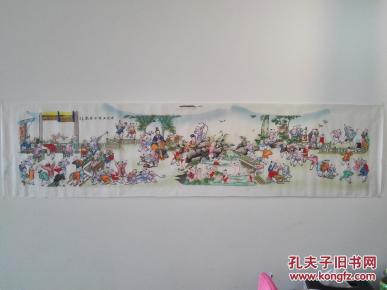 手绘 周文王百子图图卷