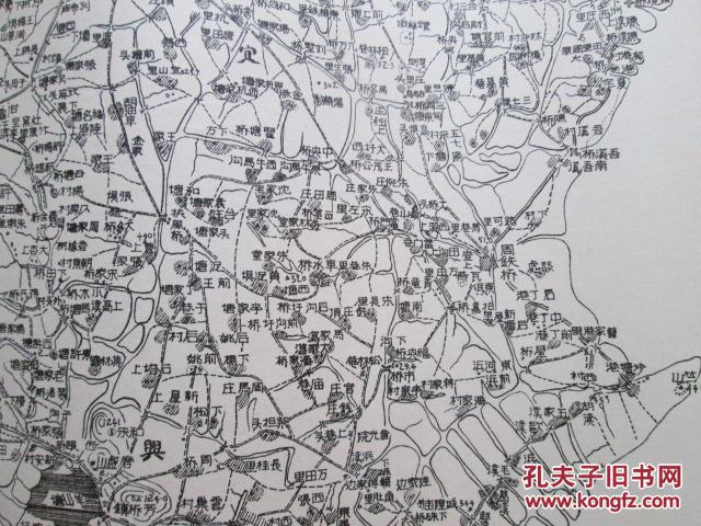 红色收藏华东人民解放军总部测绘室1949年再版地图(江苏和桥镇)(55cm图片