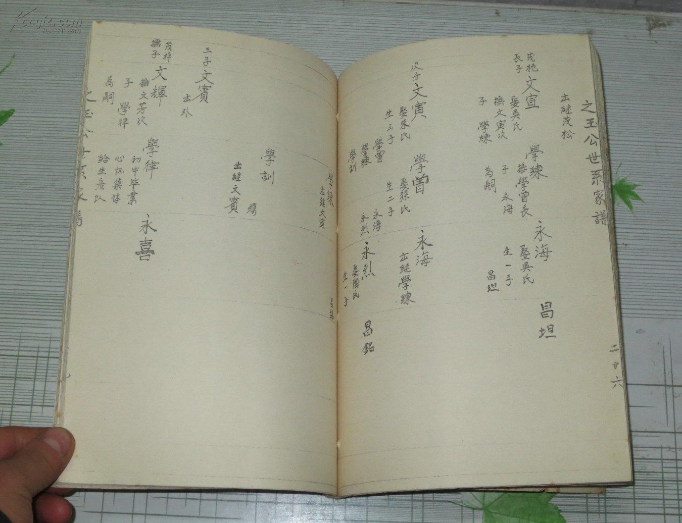 王氏宗谱之玉公世系家谱 1993年(湖北麻城)