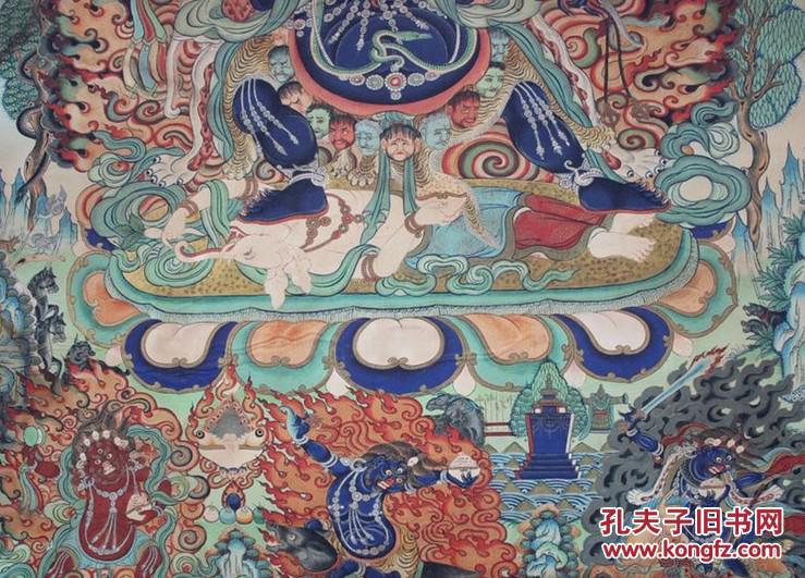 【珍藏【藏传佛教★高清绢布唐卡【六臂