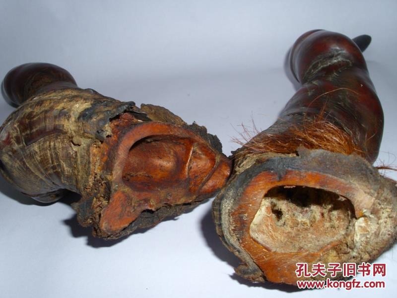 正宗牦牛角摆件 工艺品牛角制品雕件雕刻摆设古董古玩