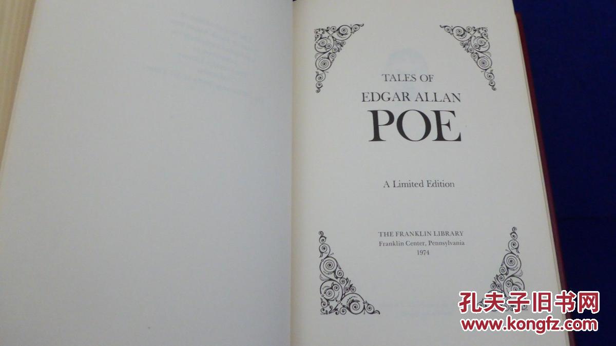 世界100部伟大名著埃德加爱伦坡著作1974年美国出版爱伦坡的短篇故事