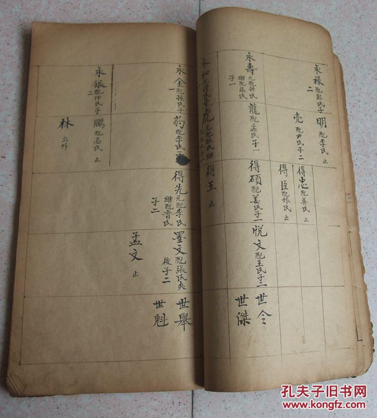 清代手写大开本天水郡赵氏族谱一册全,书法端庄秀丽 拍品编号