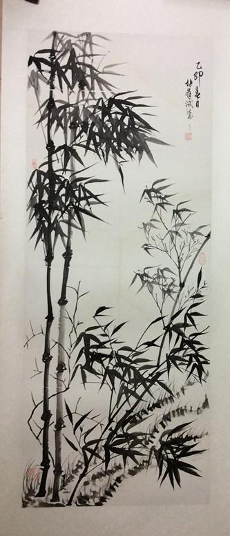 山东画家卢坤峰墨竹竹子国画真迹
