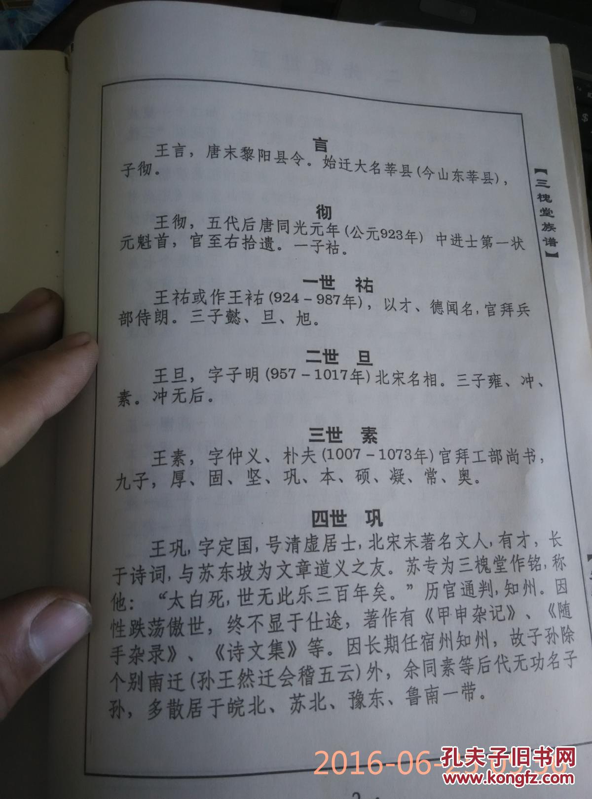 三槐堂王氏支谱