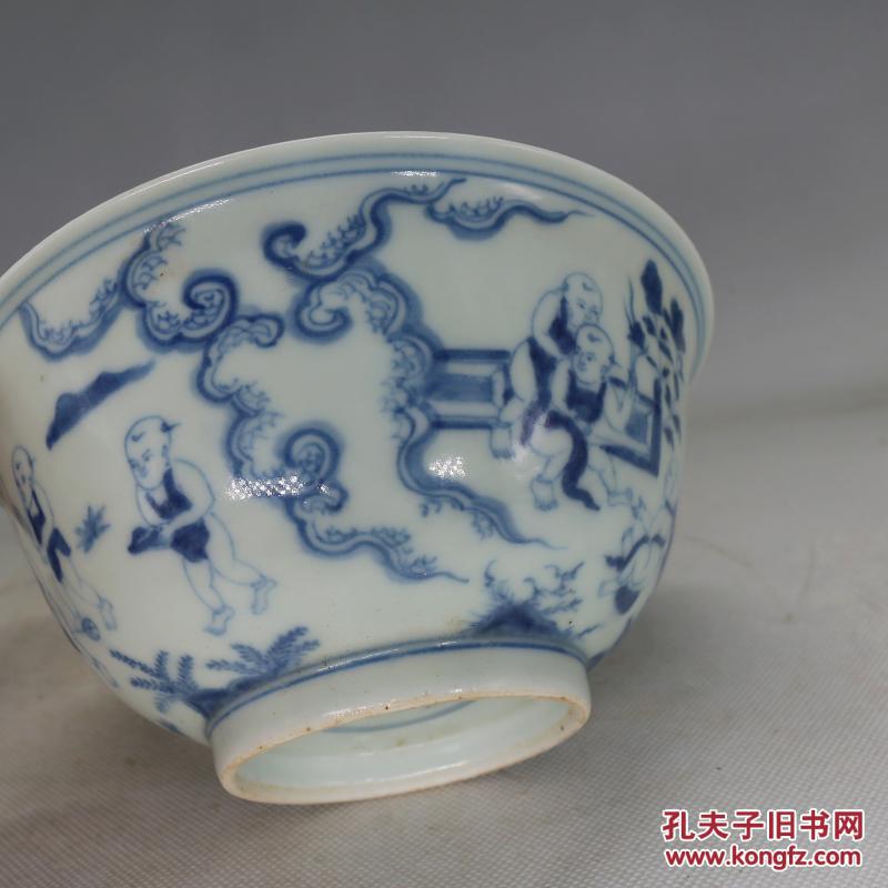明成化青花婴戏纹碗高7厘米 口径15.5厘米 底径6.5厘米