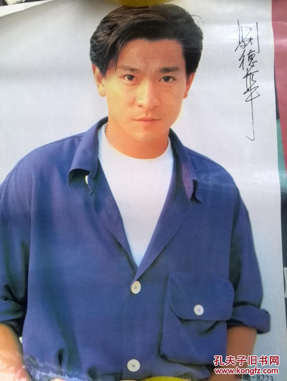 电影明星海报:刘德华有签名,对开