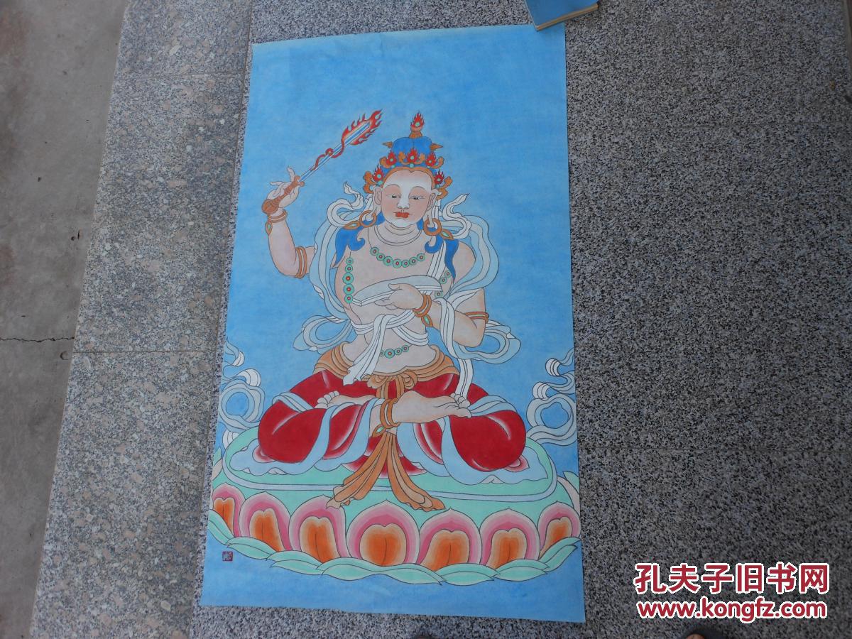 名人字画工笔重彩普贤菩萨102厘米66厘米