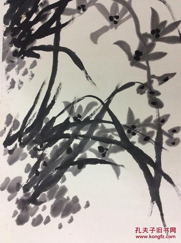 浙江美术学院画家蔡衍兰花图国画真迹