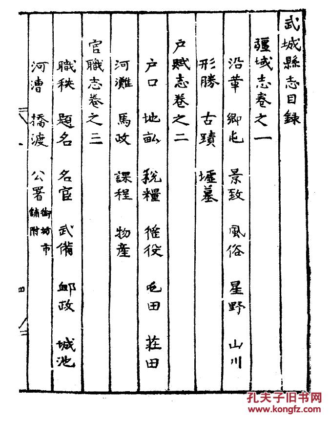 复印件武城县志天一阁藏明代方志选刊嘉靖版十卷16开328页本