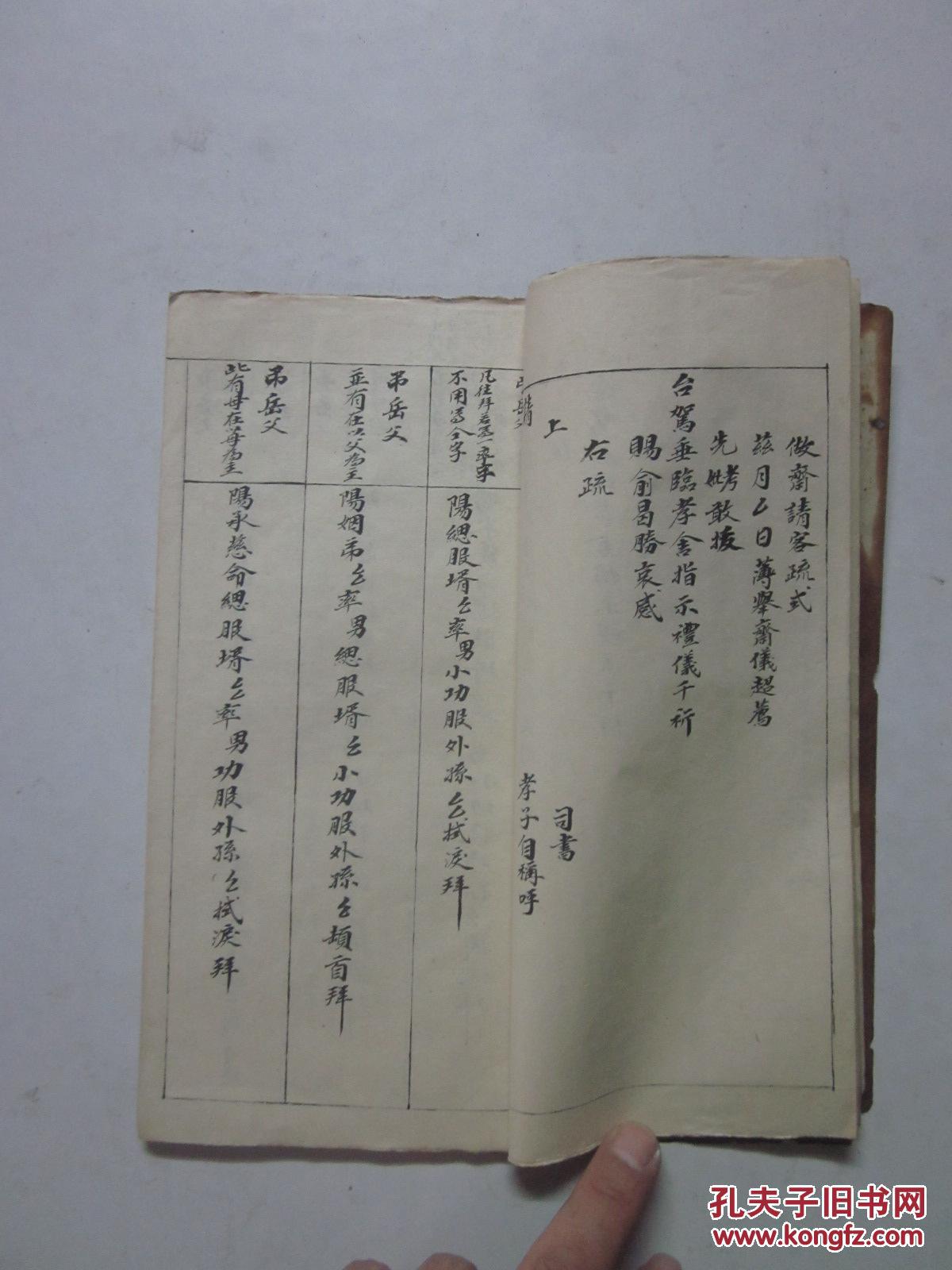 民国16年自纸精抄本《挽文祭文吊唁格式等》抄满25页49面(尺寸;24*12.