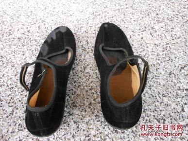 鞋文化旧鞋;舞蹈鞋老北京牌37码高跟平绒一带鞋女旧鞋