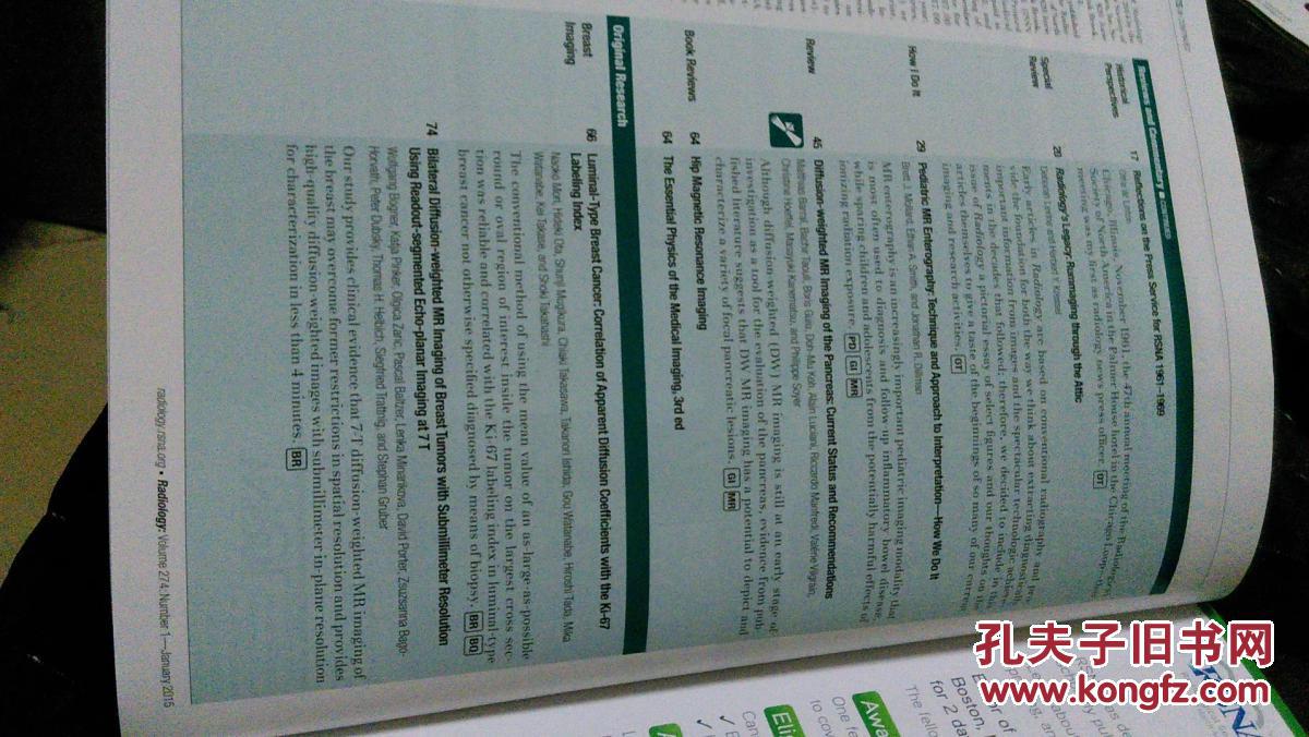 RADIOLOGY 2015\/01 VOL.274 NO.1 英文医学