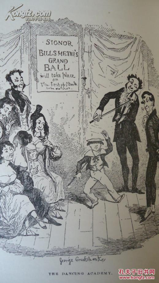 1907年dickens: boz sketches 狄更斯《博兹札记》山羊皮全插图本古董