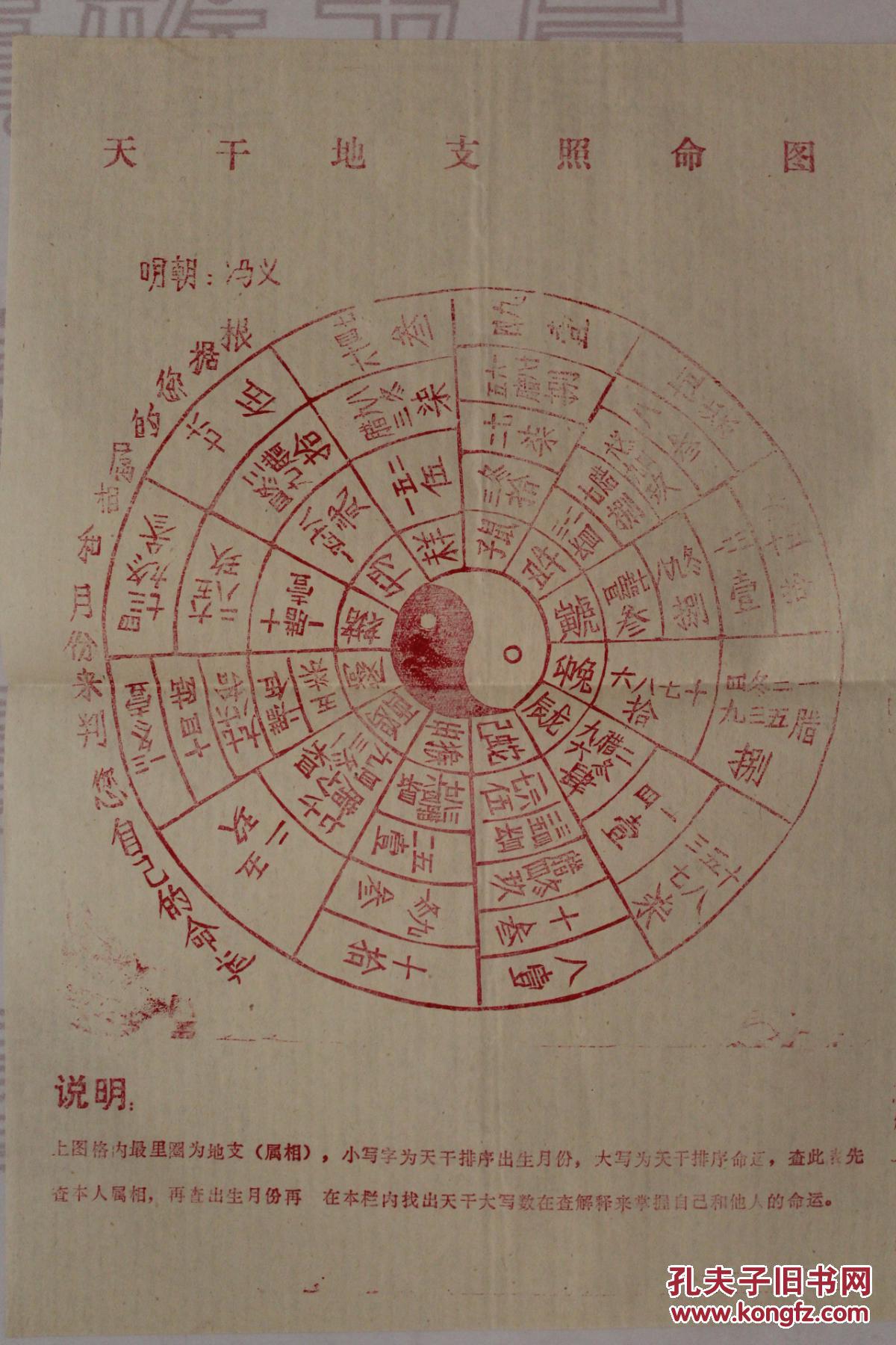 《天干地支照命图》